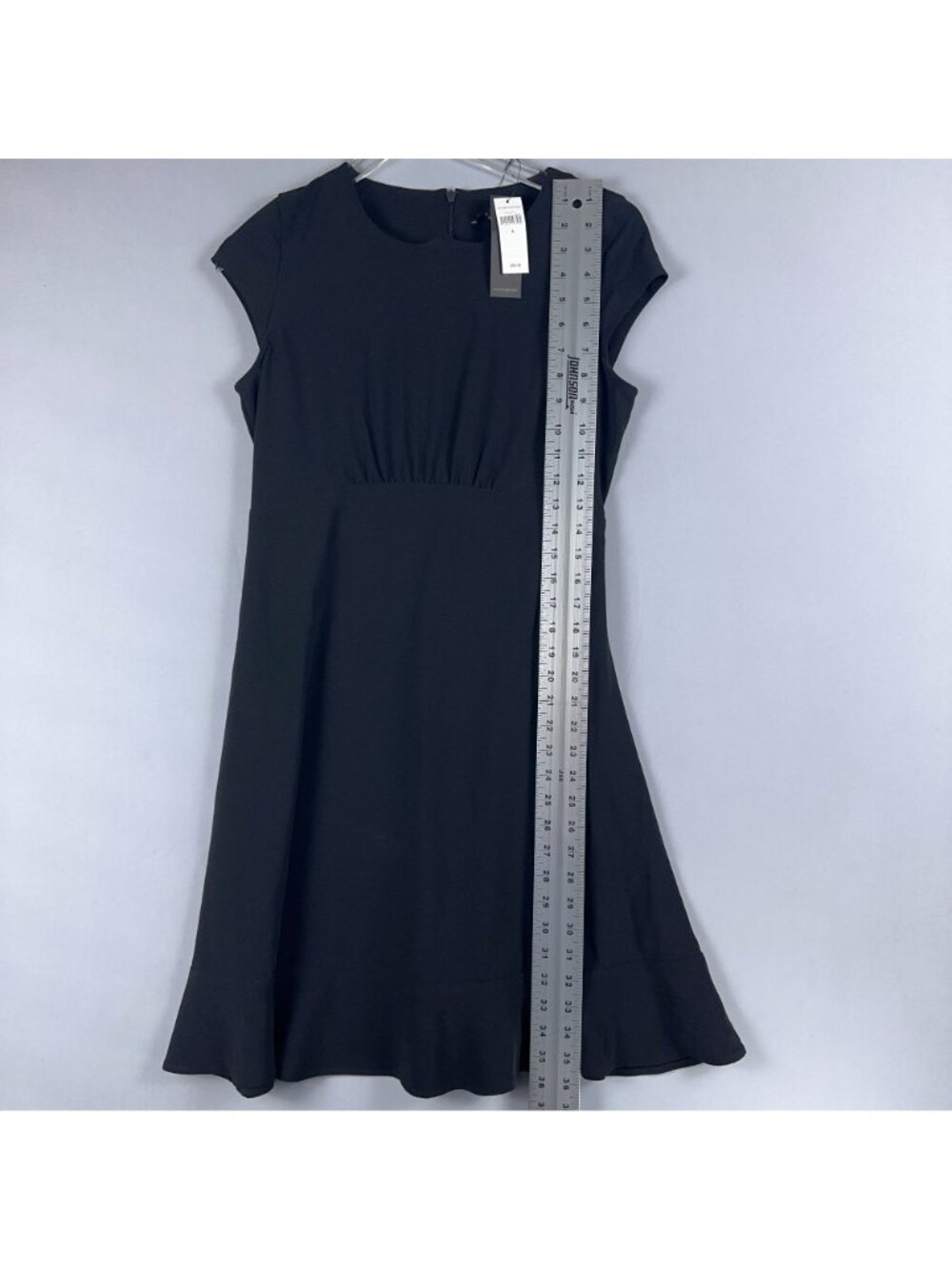 Banana Republic Dress Size 4 Black Fit Flare Cap Sleeve Empire Waist Was $89.99 - Picture 10 of 12